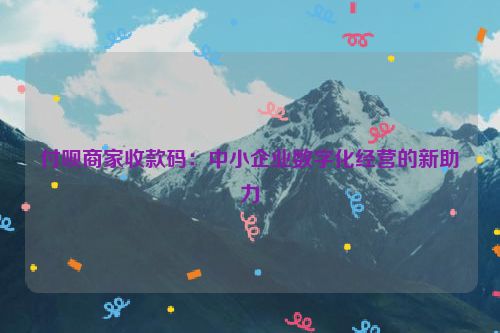 付呗商家收款码：中小企业数字化经营的新助力