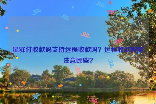 星驿付收款码支持远程收款吗？远程收款需要注意哪些？